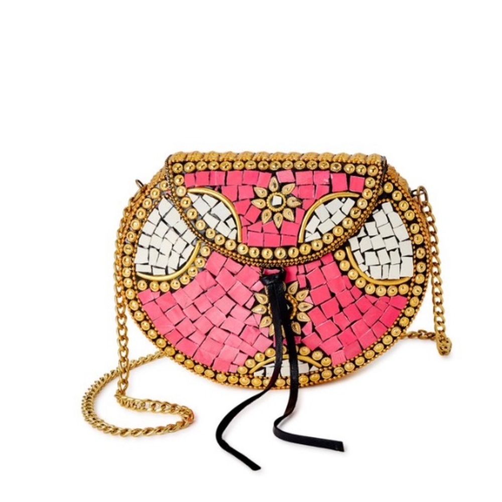 Pink & Gold Embellished Crossbody Bag ⚡️